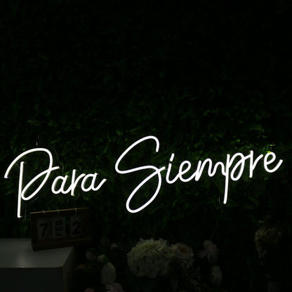 Para Siempre White Led Neon Sign | Shineneon