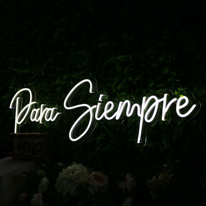 Para Siempre White Led Neon Sign | Shineneon