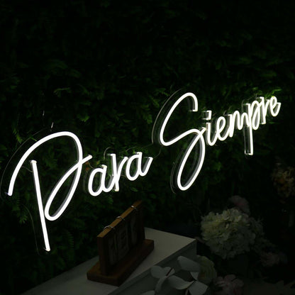 Para Siempre White Led Neon Sign | Shineneon