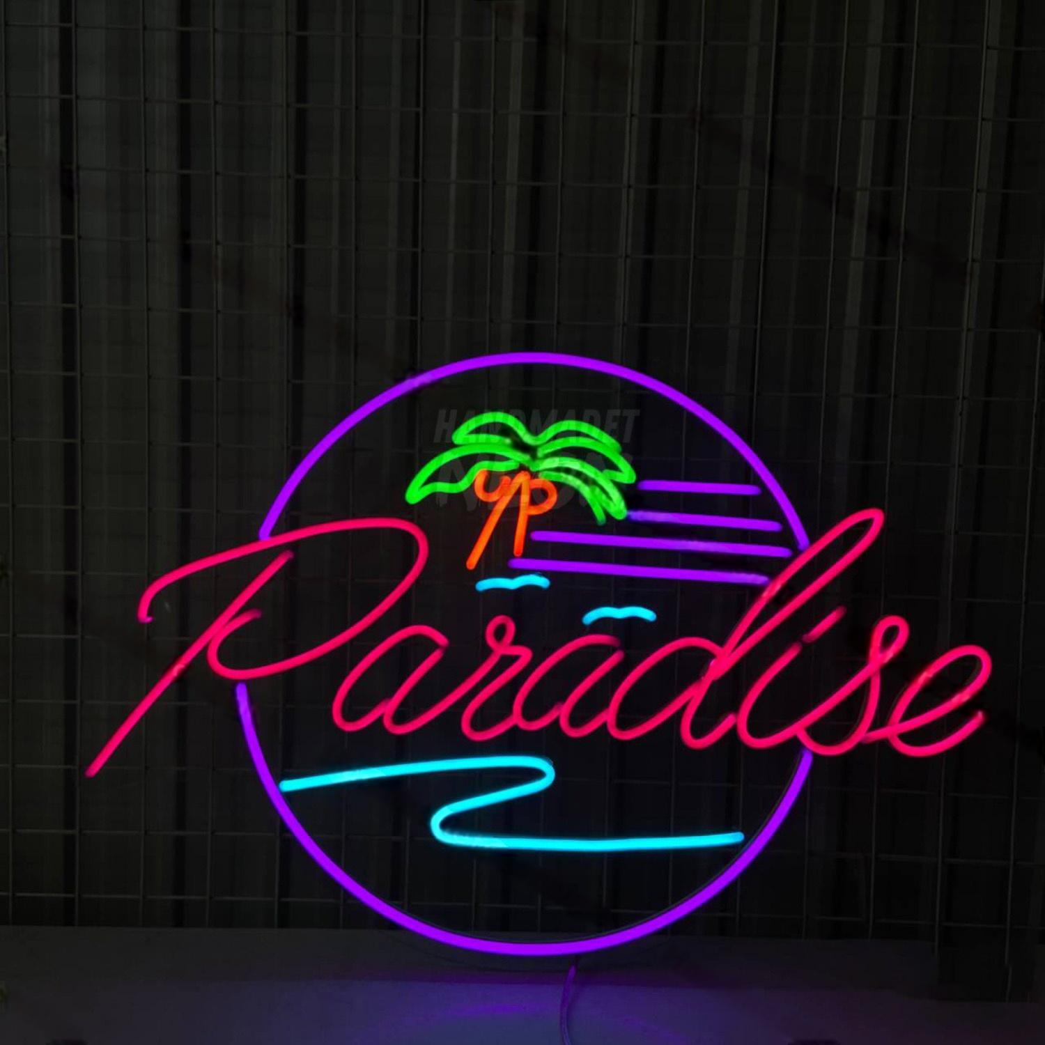 Paradise Ocean Waves Palm Tree Led Neon Sign | Shineneon
