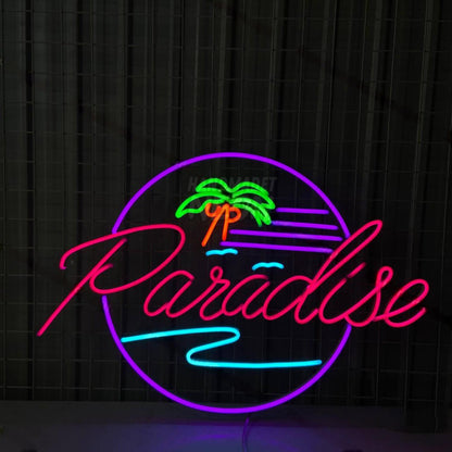 Paradise Ocean Waves Palm Tree Led Neon Sign | Shineneon