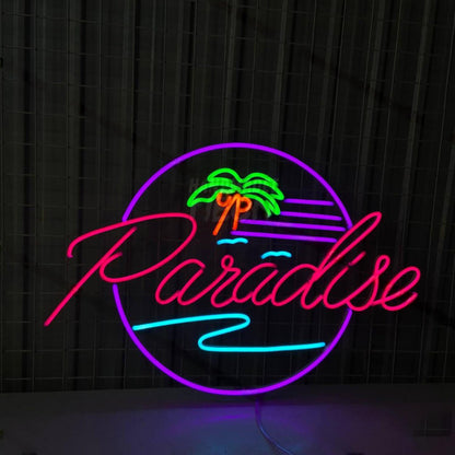 Paradise Ocean Waves Palm Tree Led Neon Sign | Shineneon