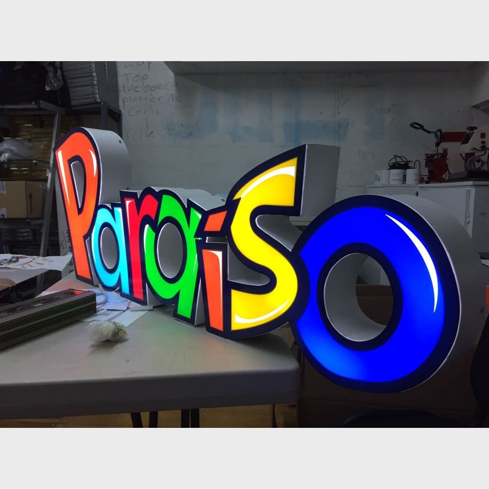 Paraiso 3D Frontlit Channel Letters Led Light Sign