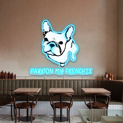 Pardon My Frenchie Artwork Neon Wall Sign