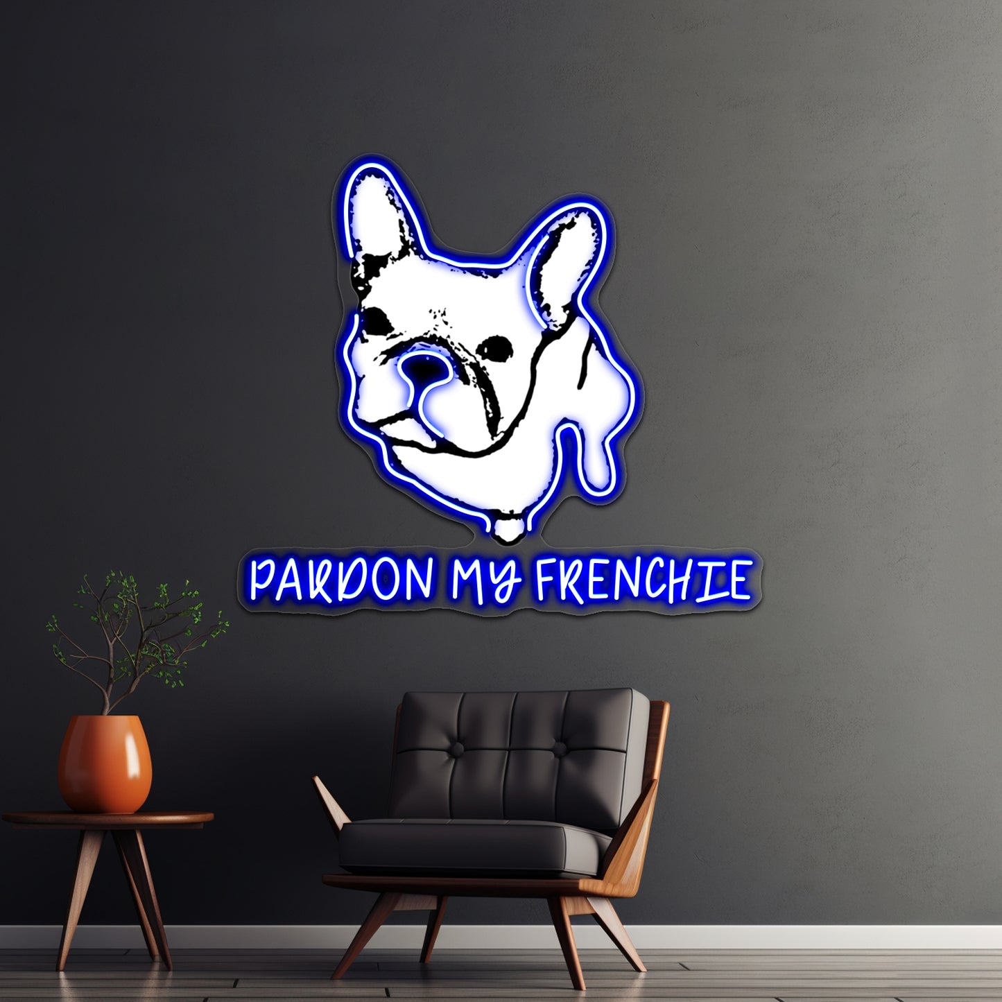 Pardon My Frenchie Artwork Neon Wall Sign