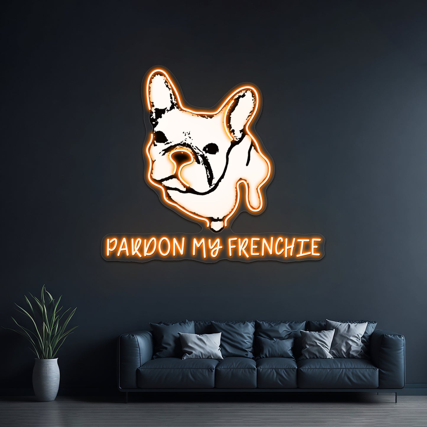 Pardon My Frenchie Artwork Neon Wall Sign