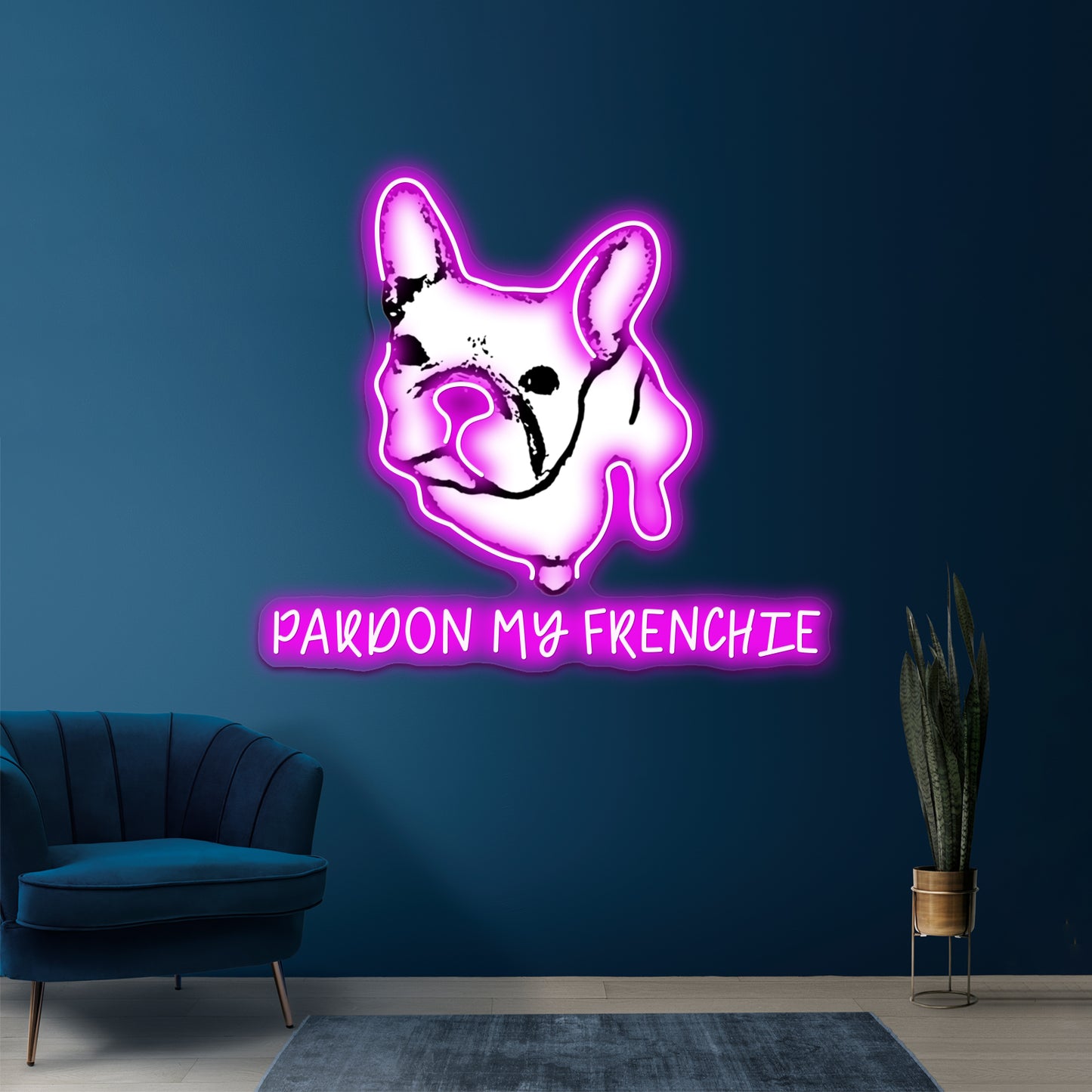 Pardon My Frenchie Artwork Neon Wall Sign