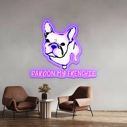 Pardon My Frenchie Artwork Neon Wall Sign