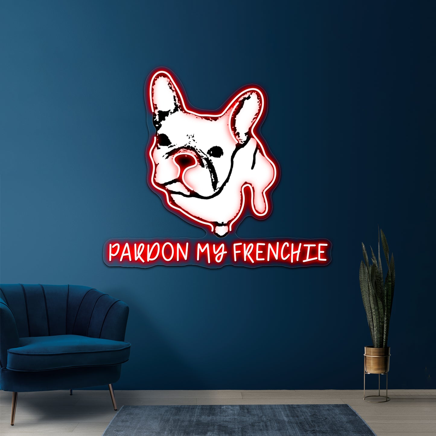 Pardon My Frenchie Artwork Neon Wall Sign