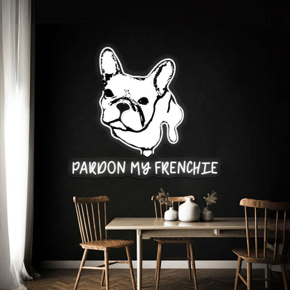 Pardon My Frenchie Artwork Neon Wall Sign