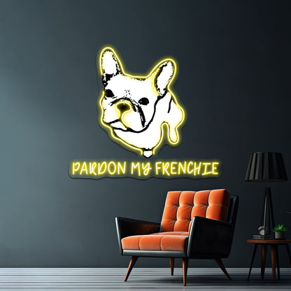 Pardon My Frenchie Artwork Neon Wall Sign