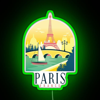 Paris France Paris Skyline Rgb Neon Sign - Shineneon