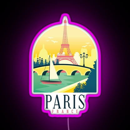 Paris France Paris Skyline Rgb Neon Sign - Shineneon