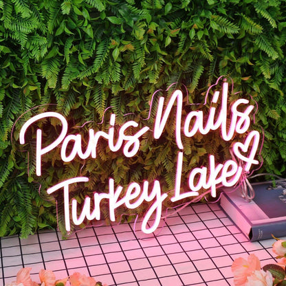 Paris Nails Turkey Lake Red Led Neon Sign - Shineneon