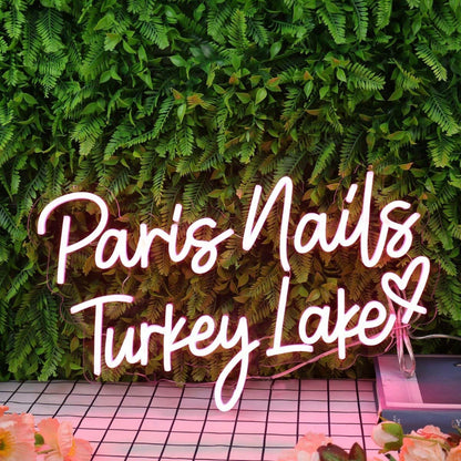 Paris Nails Turkey Lake Red Led Neon Sign - Shineneon