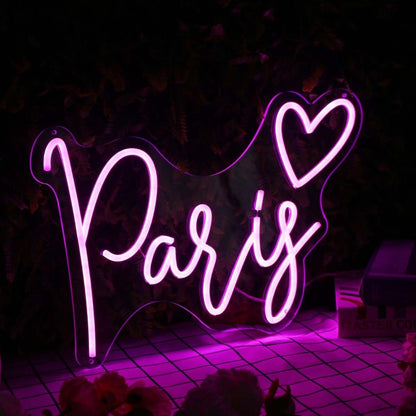Paris Purple Led Neon Sign - Shineneon
