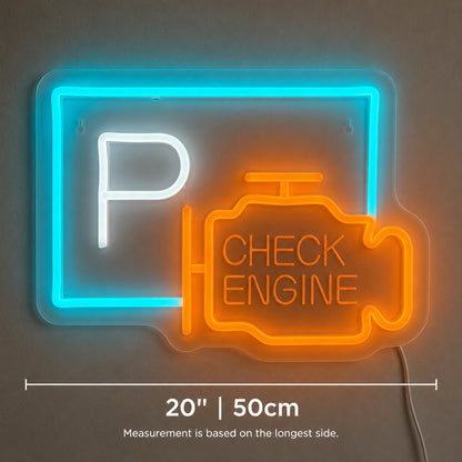 Parking Check Engine Neon Sign LED Neon Sign size image