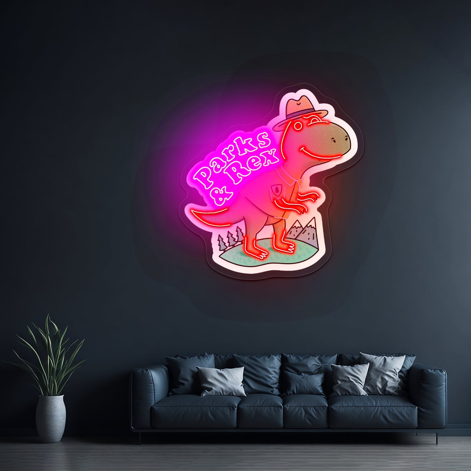 Parks And Rex Dinosaur Artwork Custom Led Signs