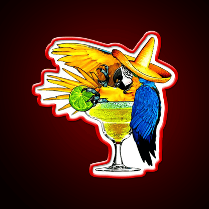 Parrot Drinking Tequila Party Drink Tequila Led Neon Sign Rgb Color - Shineneon