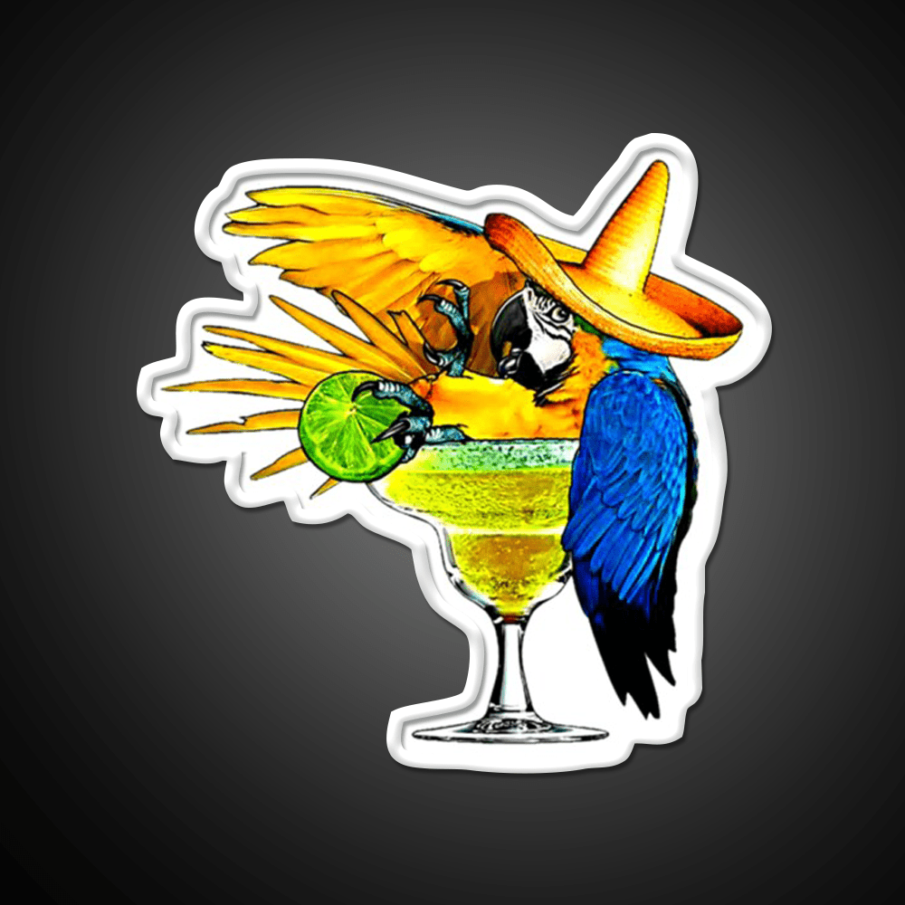 Parrot Drinking Tequila Party Drink Tequila Led Neon Sign Rgb Color - Shineneon