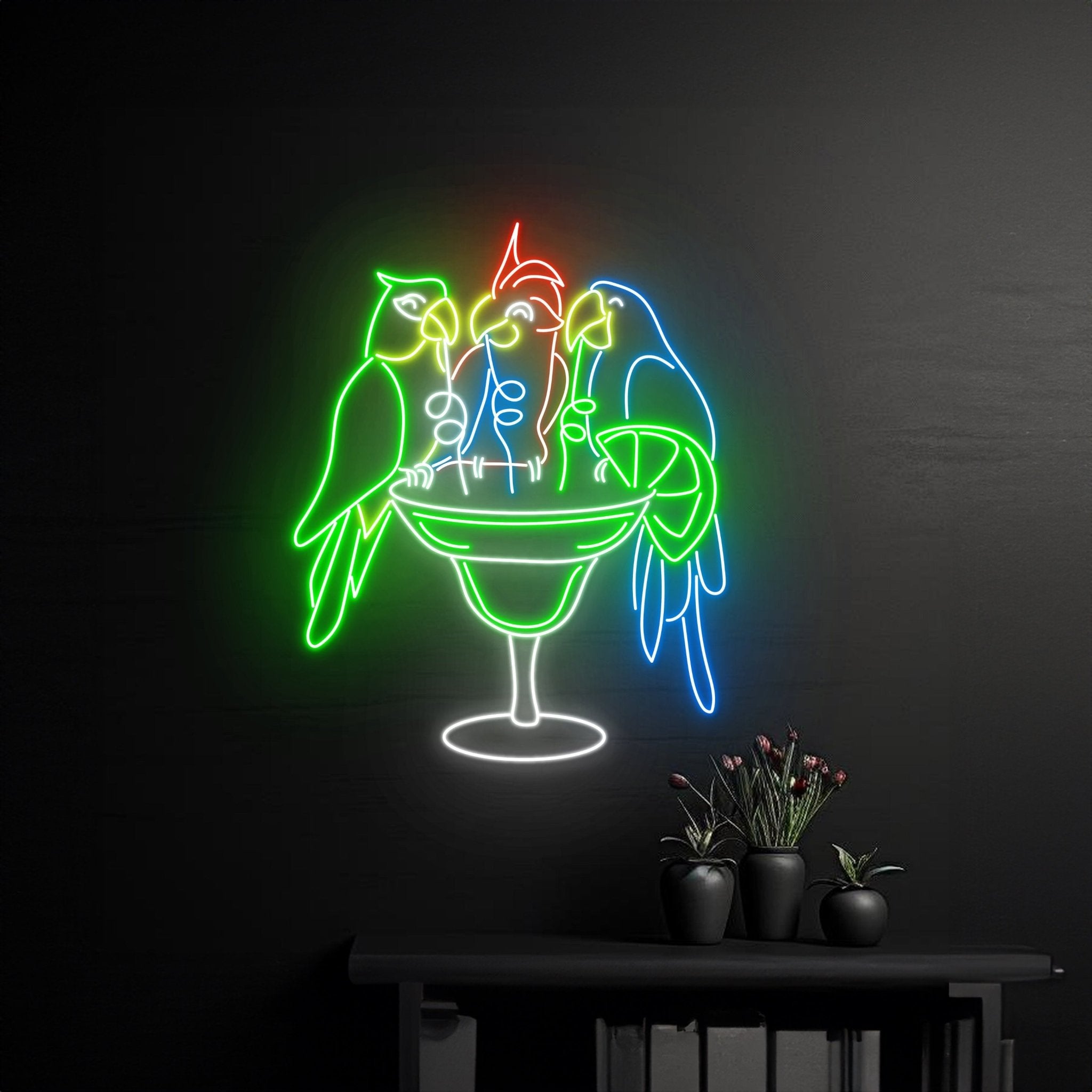 Parrots Drinking Margarita Neon Light - Shineneon