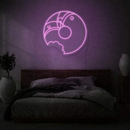 Partially Eaten Donut Neon Whimsy And Appetite | Shineneon