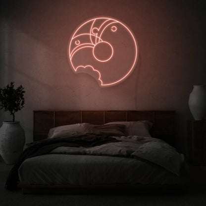 Partially Eaten Donut Neon Whimsy And Appetite | Shineneon