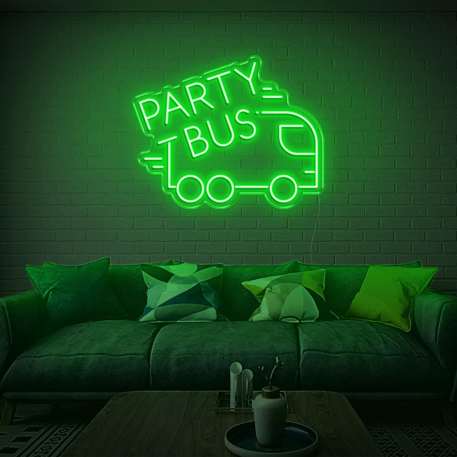 Party Bus White Led Neon Sign Modern Graphic Text Design For Home Decor | Shineneon