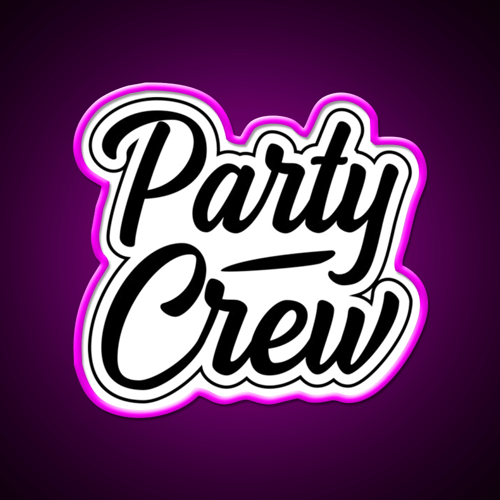 Party Crew White Cocktail Bar Decor Led Neon Sign Rgb Color - Shineneon