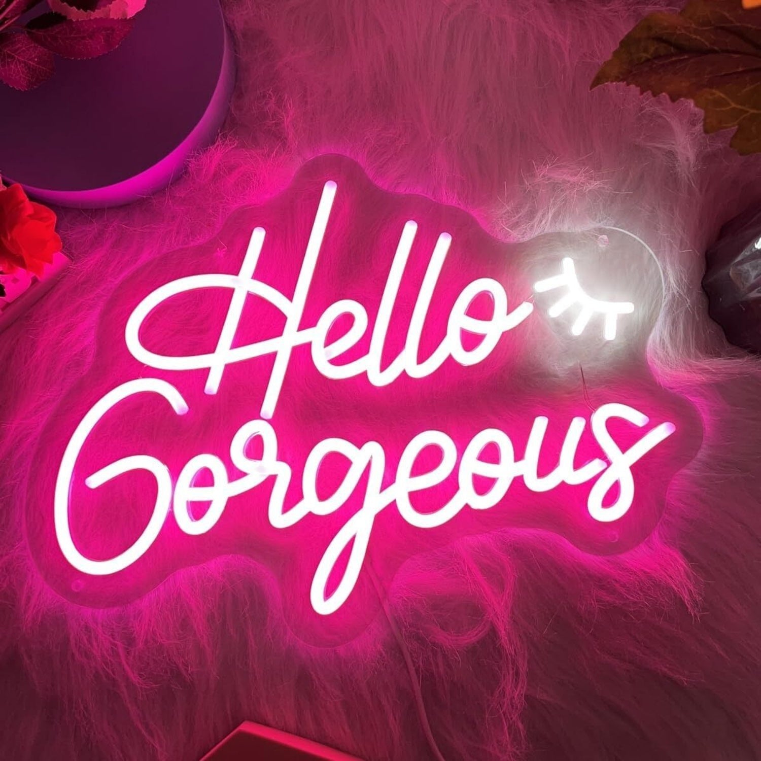 Party Deep Pink Hello Gorgeous Led Neon Sign | Shineneon