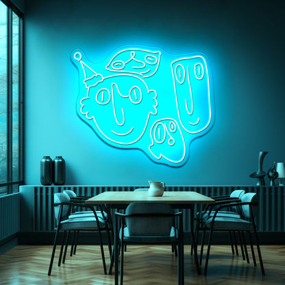 Party Hats Wall Artwork Neon Signs