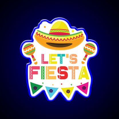 Party Lets Fiesta Maracas Sombrero Taco Led Neon Sign Rgb Color - Shineneon