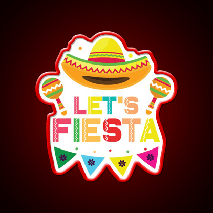 Party Lets Fiesta Maracas Sombrero Taco Led Neon Sign Rgb Color - Shineneon