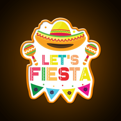 Party Lets Fiesta Maracas Sombrero Taco Led Neon Sign Rgb Color - Shineneon
