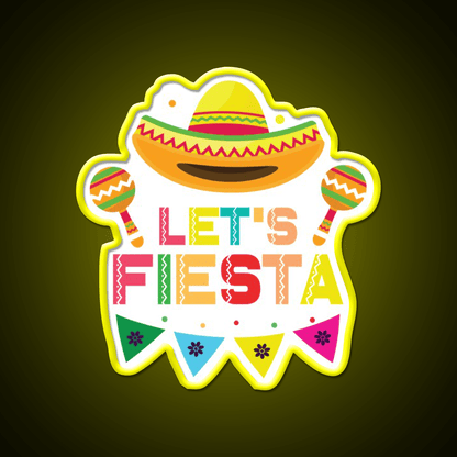 Party Lets Fiesta Maracas Sombrero Taco Led Neon Sign Rgb Color - Shineneon