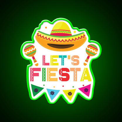 Party Lets Fiesta Maracas Sombrero Taco Led Neon Sign Rgb Color - Shineneon