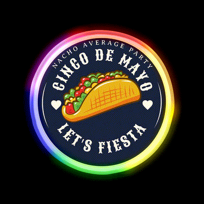 Party Lets Fiesta Mexican Taco Led Neon Sign Rgb Color - LED neon sign close-up detail