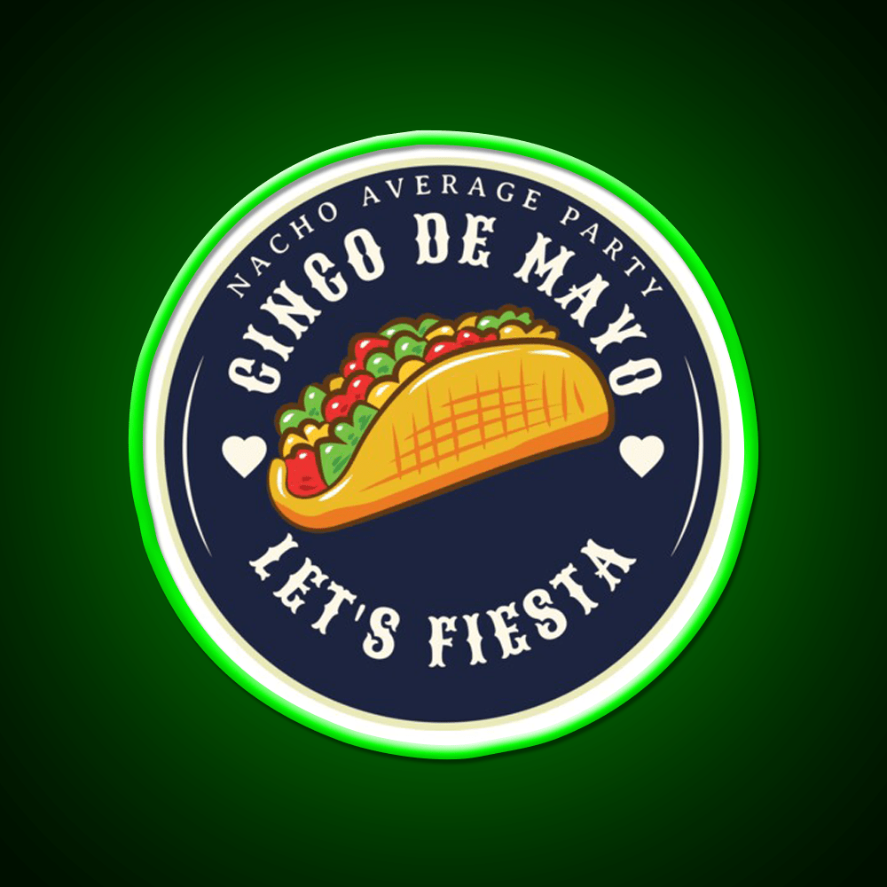 Party Lets Fiesta Mexican Taco Led Neon Sign Rgb Color - Shineneon