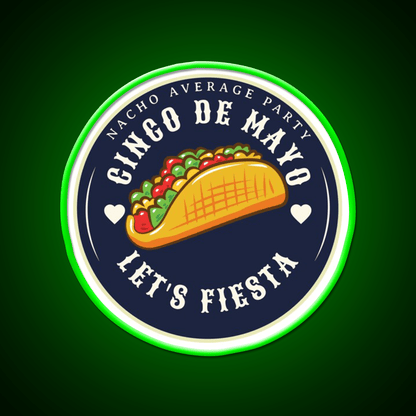 Party Lets Fiesta Mexican Taco Led Neon Sign Rgb Color - Shineneon