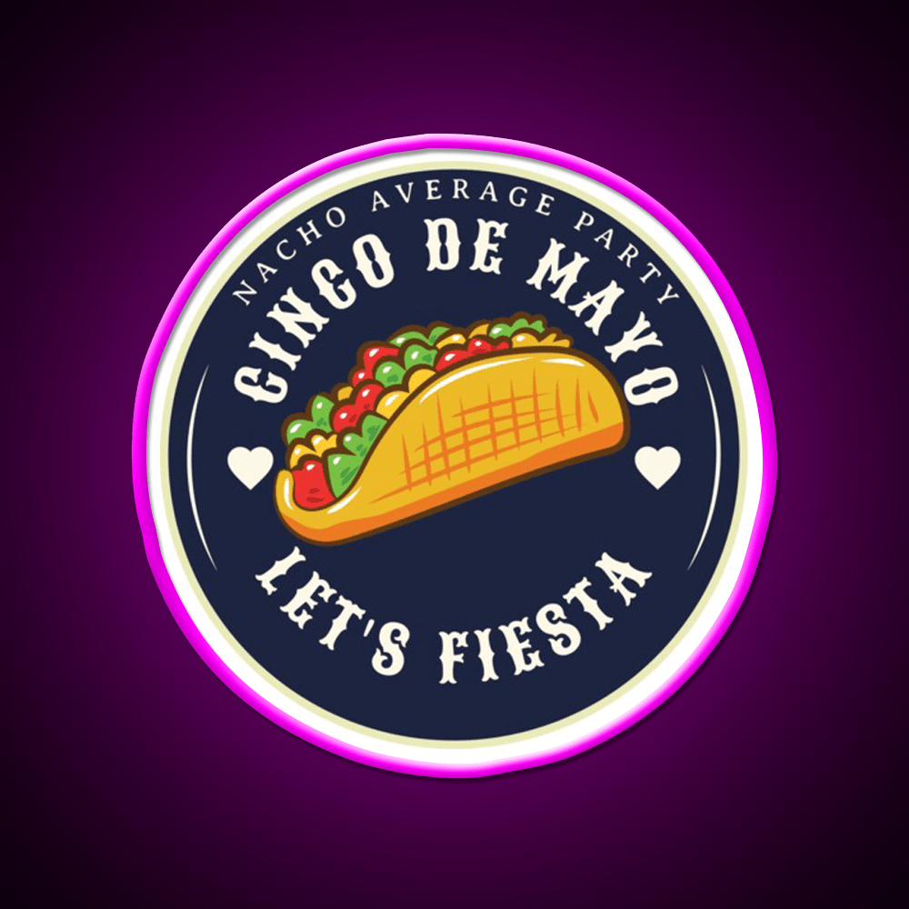 Party Lets Fiesta Mexican Taco Led Neon Sign Rgb Color - Shineneon
