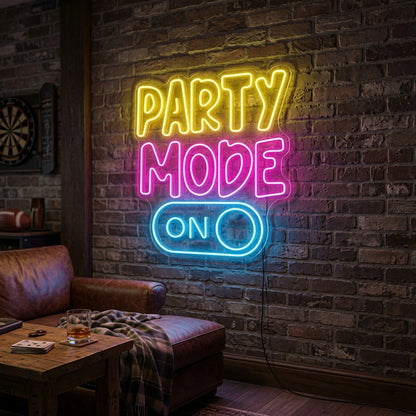 Party Mode Wall Decor LED Neon Sign - 03 Real Lifestyle Scene