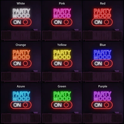 Party Mood On Stacked Script LED Neon Sign - Shineneon