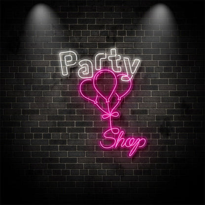 Party Shop With Balloons V2 Neon Sign | Shineneon