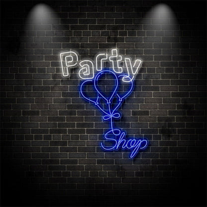 Party Shop With Balloons V2 Neon Sign | Shineneon