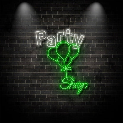 Party Shop With Balloons V2 Neon Sign | Shineneon