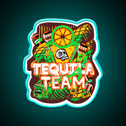Party Team Party Drink Tequila Led Neon Sign Rgb Color - Shineneon