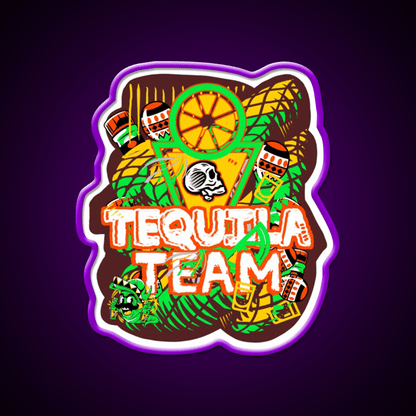 Party Team Party Drink Tequila Led Neon Sign Rgb Color - Shineneon