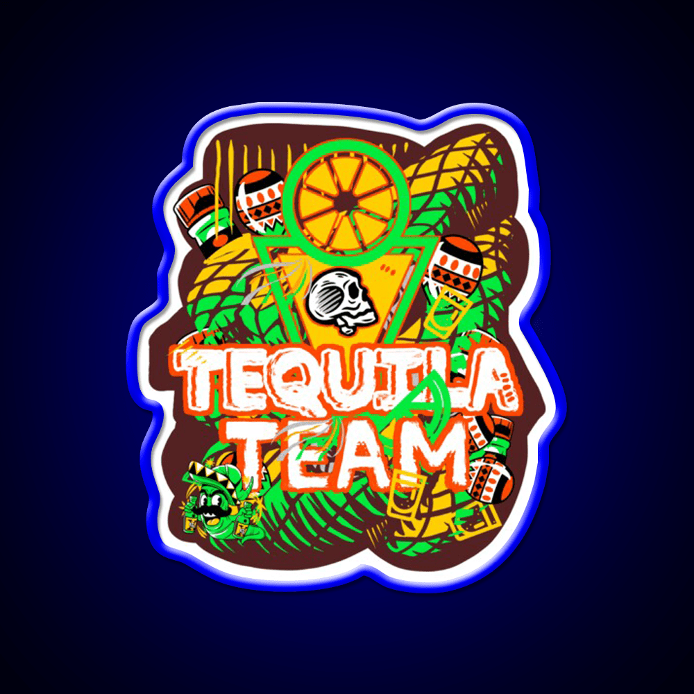 Party Team Party Drink Tequila Led Neon Sign Rgb Color - Shineneon