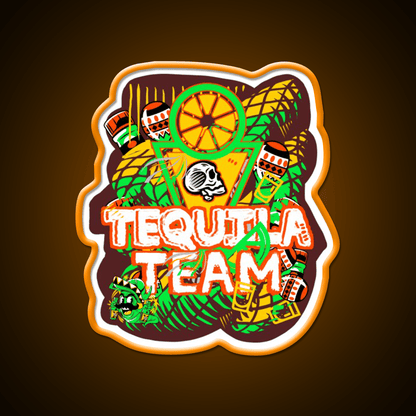 Party Team Party Drink Tequila Led Neon Sign Rgb Color - Shineneon
