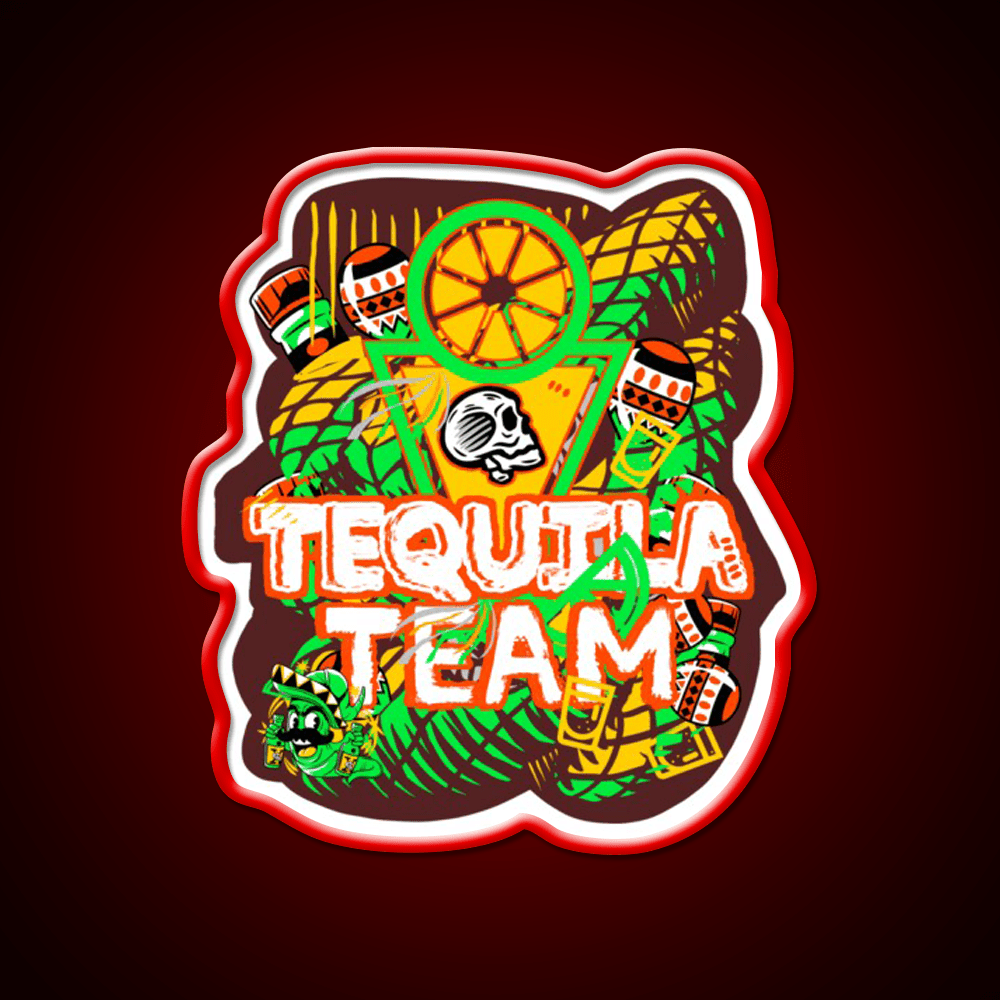 Party Team Party Drink Tequila Led Neon Sign Rgb Color - Shineneon